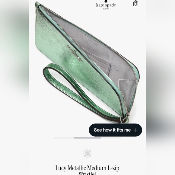 Kate Spade Lucy Seawater Medium L-zip Wristlet - Picture 6 of 6